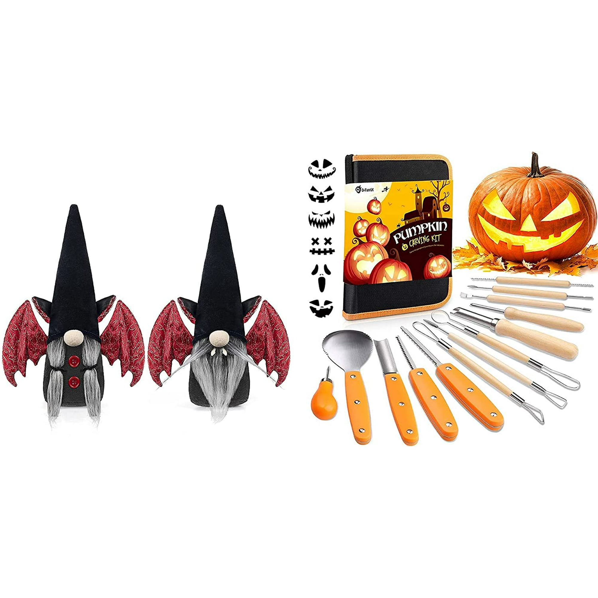 13 Pieces Professional Stainless Steel DIY Pumpkin Carving Tools Kit with Stencils and Carrying Case D-FantiX Halloween Gnomes Plush Decor Tomte Swedish Gnome with Black Witch Hat Bat Wing 2Pcs 13 Pieces Professional Stainless Steel DIY Pumpkin Carving Tools Kit with Stencils and Carrying Case D-FantiX Halloween Gnomes Plush Decor Tomte Swedish Gnome with Black Witch Hat Bat Wing 2Pcs